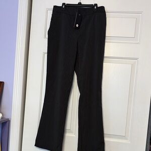 Black Pinstripe Boot Cut Pants